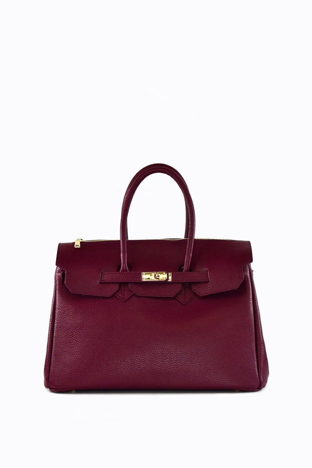 ELIZABETH BAG IN TOGO LEATHER BURGUNDY-Blue Hand Home