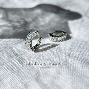 BAGUETTE HUGGIE EARRINGS - E-H1414 / E-HT1189 / E-H1190-Blue Hand Home