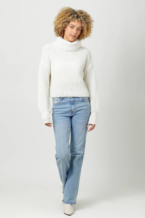 60795 Turtle Neck Cropped Sweater-Blue Hand Home