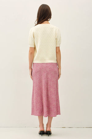 TEXTURED SHORT SLEEVE CARDIGAN-Blue Hand Home