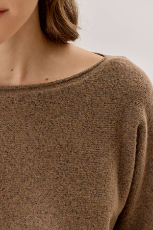 Ultra Soft Boat Neck Heathered Sweater