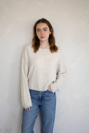 Piper Cardigan - Mini Striped-Blue Hand Home