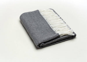 402 - Fringed Herringbone Throws-Blue Hand Home