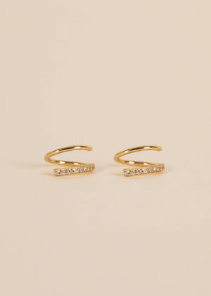 Pave Spiral - Gold Earrings