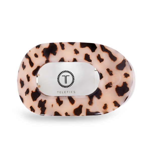 Round Flat Hair Clip | Large | Blonde Tortoise-Blue Hand Home