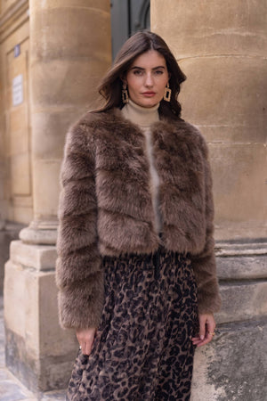 Paula short faux fur jacket - Y168