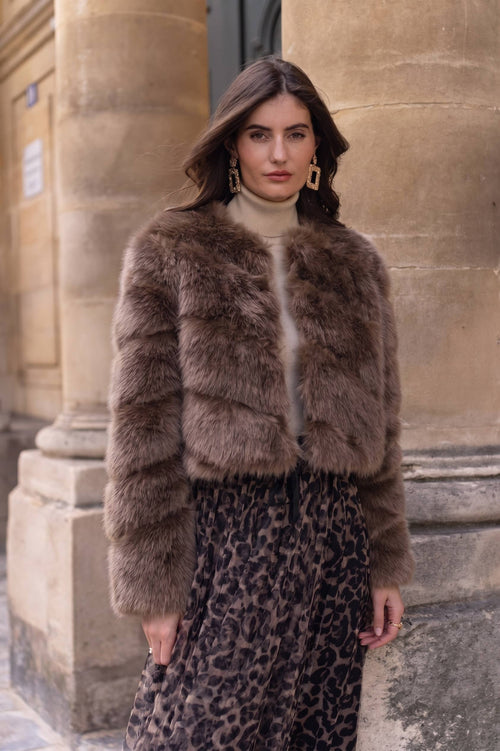 Paula short faux fur jacket - Y168