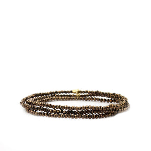 Mini stretch crystal beaded wrap bracelet-Blue Hand Home