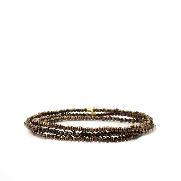 Mini stretch crystal beaded wrap bracelet-Blue Hand Home