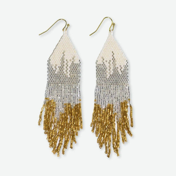 Claire Ombre Beaded Fringe Earrings St. Moritz Wholesale-Blue Hand Home