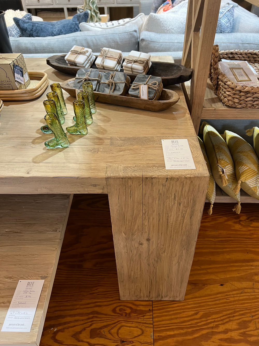 Bali Elm Dining Table - 96-Blue Hand Home