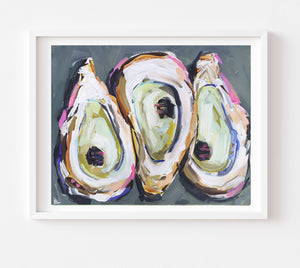 Oyster Print on Paper "Oysters on Blue"-Blue Hand Home