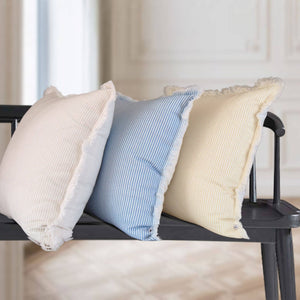 Magnolia Ticking Stripe Pillow Cover – Classic, Cotton-Blue Hand Home