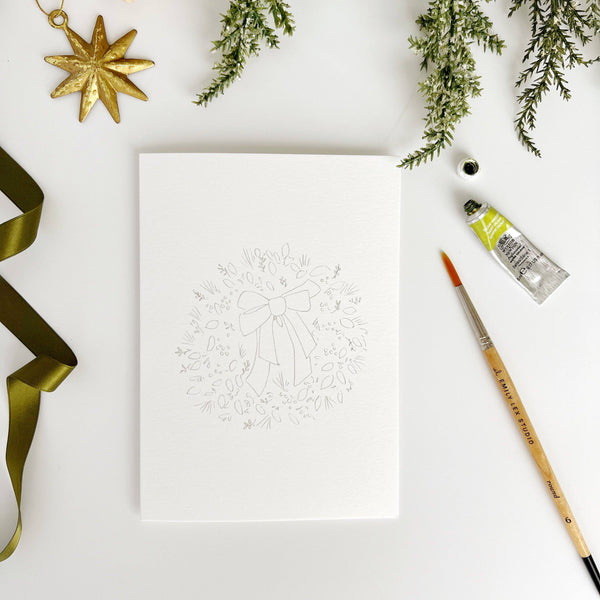 Wreaths paintable notecards-Blue Hand Home