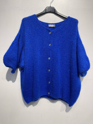 Kid mohair and wool vest 7529-Blue Hand Home