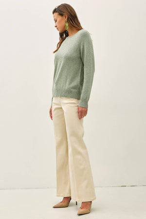 [NEW SHADE]RAGLAN SLEEVE SLUB PULLOVER SWEATER-Blue Hand Home