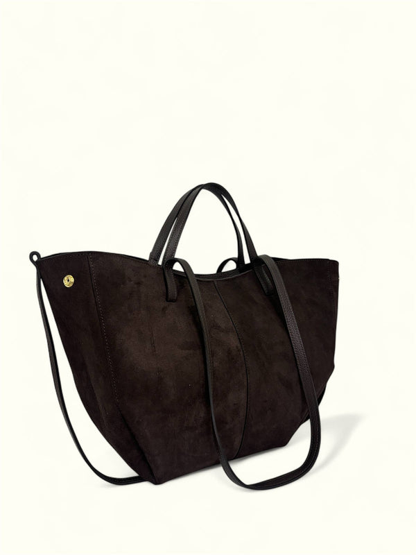 Handcrafted Italian Suede Leather Bag Made In Italy