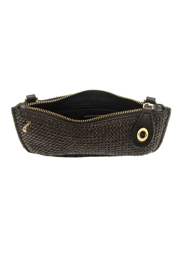 Straw Mini Wristlet Crossbody-Blue Hand Home