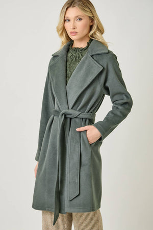 60745 Lapel Collar Robe Coat-Blue Hand Home