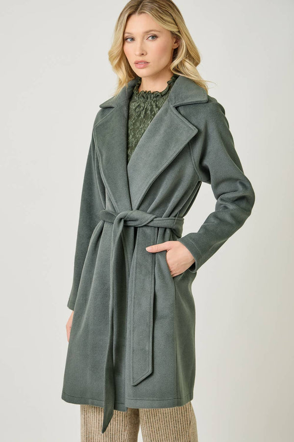 60745 Lapel Collar Robe Coat-Blue Hand Home
