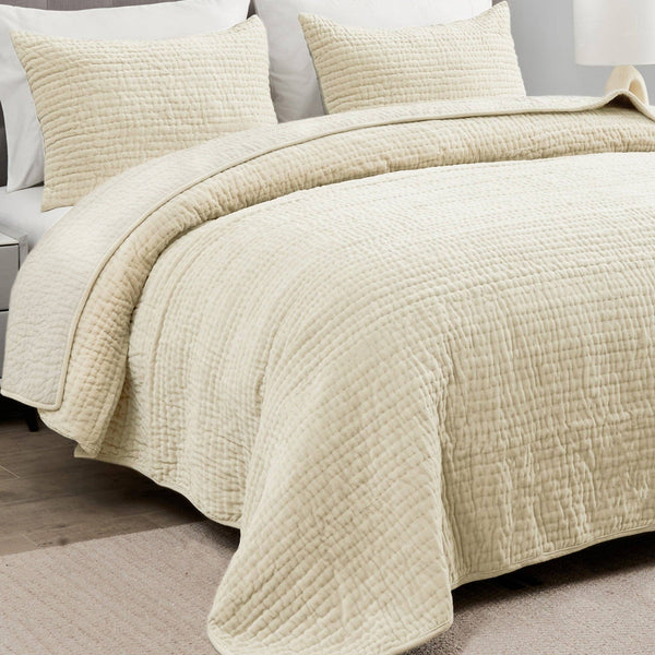 Tamara Velvet Quilt Set-Blue Hand Home