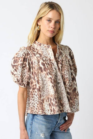 Melisa Leopard Shirt-Blue Hand Home