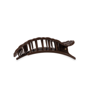 Flat Round Hair Clip | Medium | Truly Taupe Quilted-Blue Hand Home