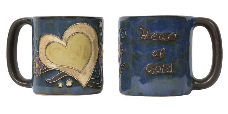 Mara Stoneware Heart of Gold Mug-Blue Hand Home