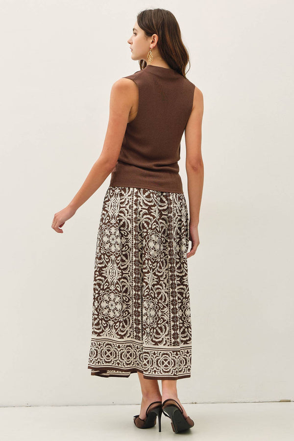 DRAPING PLEATS MAXI SKIRT-Blue Hand Home