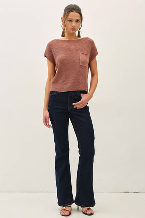 [New Color] Patch Pocket Dolman Cap Sleeve Boxy Knit