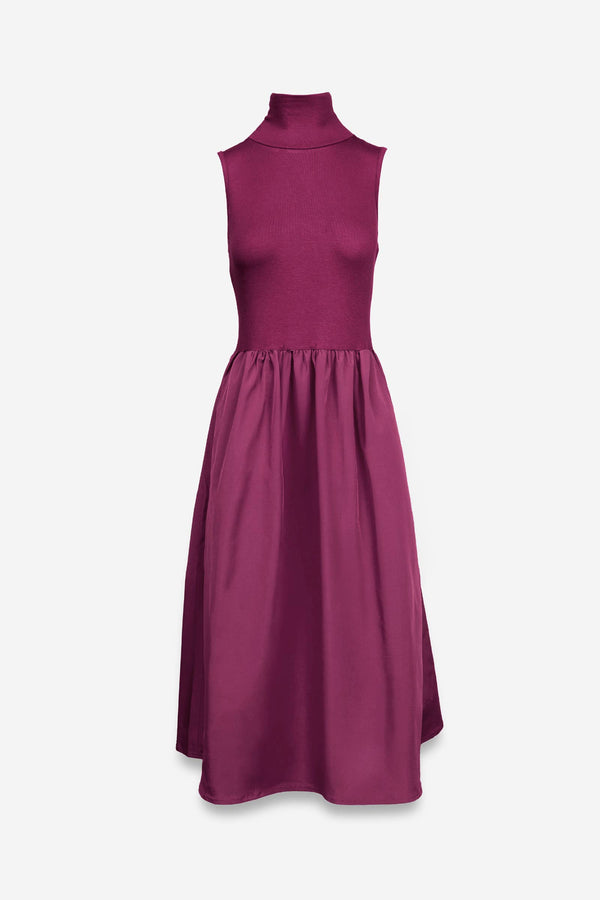 Sleeveless Mock Neck Maxi Dress-Blue Hand Home