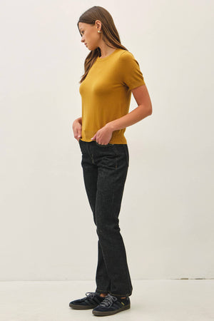 Basic Short Sleeve Sweater Top