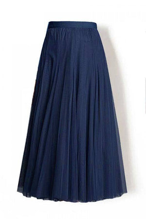 20 Colors Flowy Elastic Waist Tulle Pleated Skirt