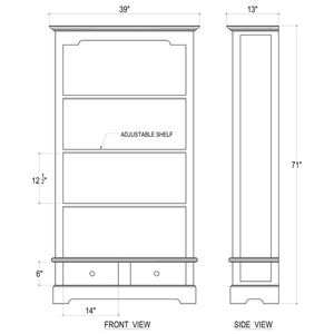 Manchester 2 Drawer Bookcase-Blue Hand Home