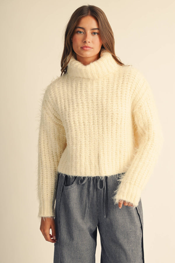 3319ik Cozy Ribbed Turtleneck Sweater