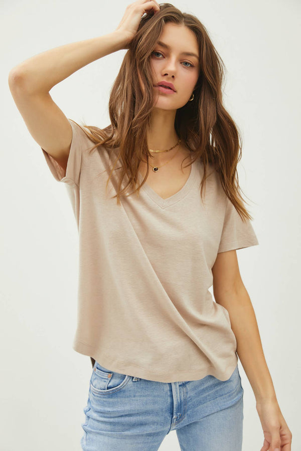Basic V-Neck Short Sleeve T-Shirt