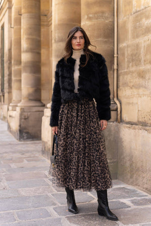 Paula short faux fur jacket - Y168