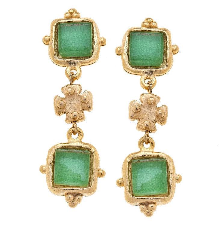 Charlotte Deux Tier Earrings-Blue Hand Home