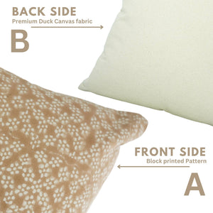 Bohemian Print Duck Canvas Pillow Cover - Ola Vrishti-Blue Hand Home