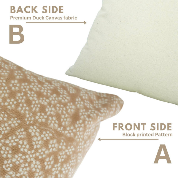 Bohemian Print Duck Canvas Pillow Cover - Ola Vrishti-Blue Hand Home