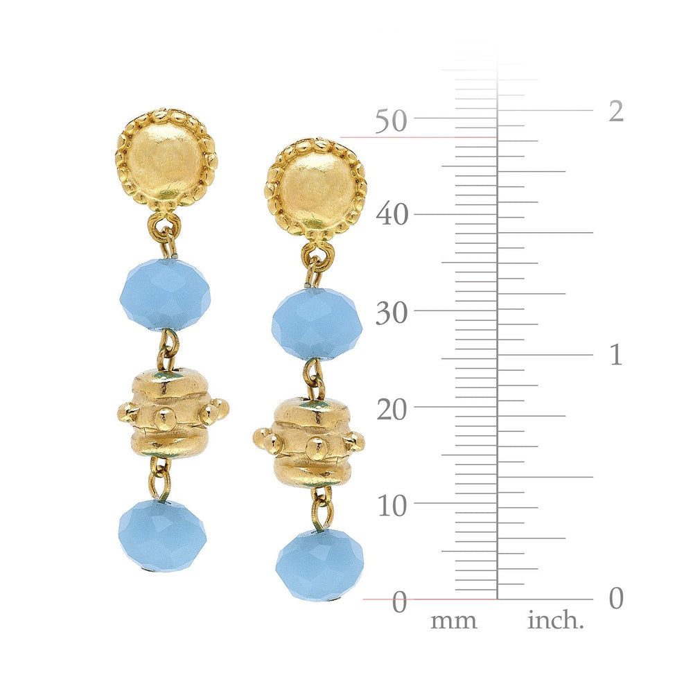 Milly Tier Earrings - Aqua-Susan Shaw Jewelry-Blue Hand Home