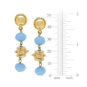Milly Tier Earrings - Aqua-Blue Hand Home