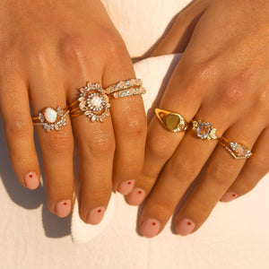 Opal & Diamond Treasured Love Ring-Blue Hand Home
