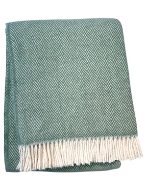 355 - Herringbone Plush Throw-Blue Hand Home