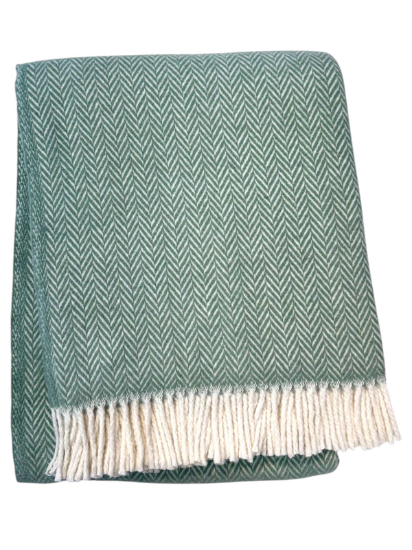355 - Herringbone Plush Throw-Blue Hand Home