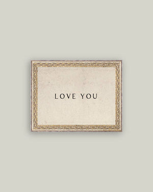 Love You Framed Antique Art-Blue Hand Home