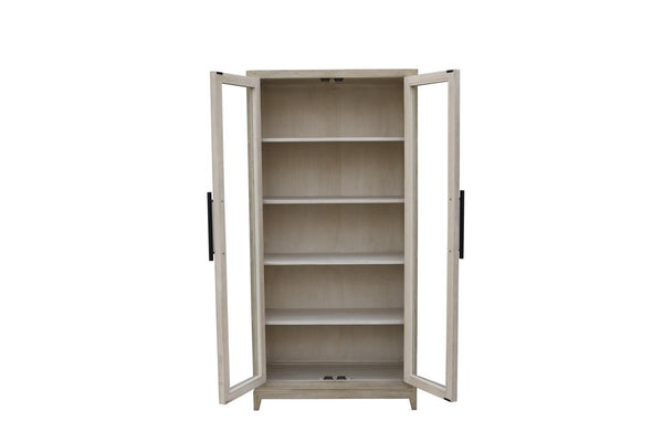 Lexington Tall Cabinet White Wash-Blue Hand Home