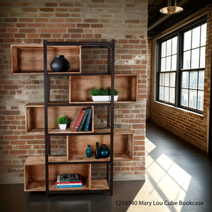 Mary Lou Cube Bookcase-Blue Hand Home