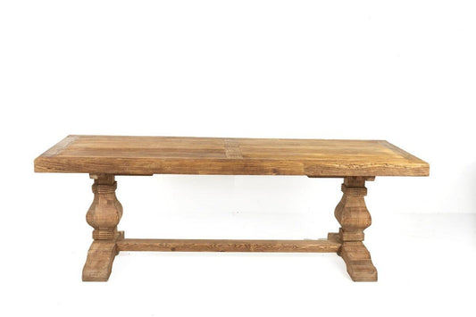 Emma 84" Dining Table - Reclaimed Elm Top/ Pine Base-Blue Hand Home