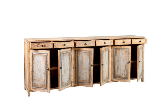 Greta Long Cabinet - Reclaimed Pine-Blue Hand Home